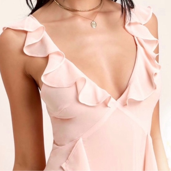 Lulu's Blush Ruffle Maxi Dress - Picture 3 of 13